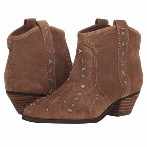 Sam Edelman Dark Taupe Brian Suede Leather Boots New Size 7.5 Embellished